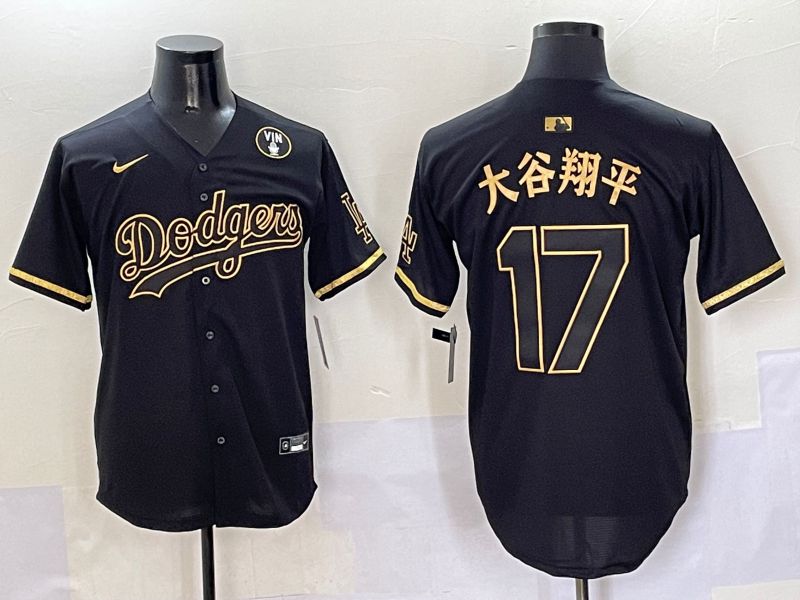Men Los Angeles Dodgers #17 Ohtani Black Gold Game Nike 2025 MLB Jersey style 50514